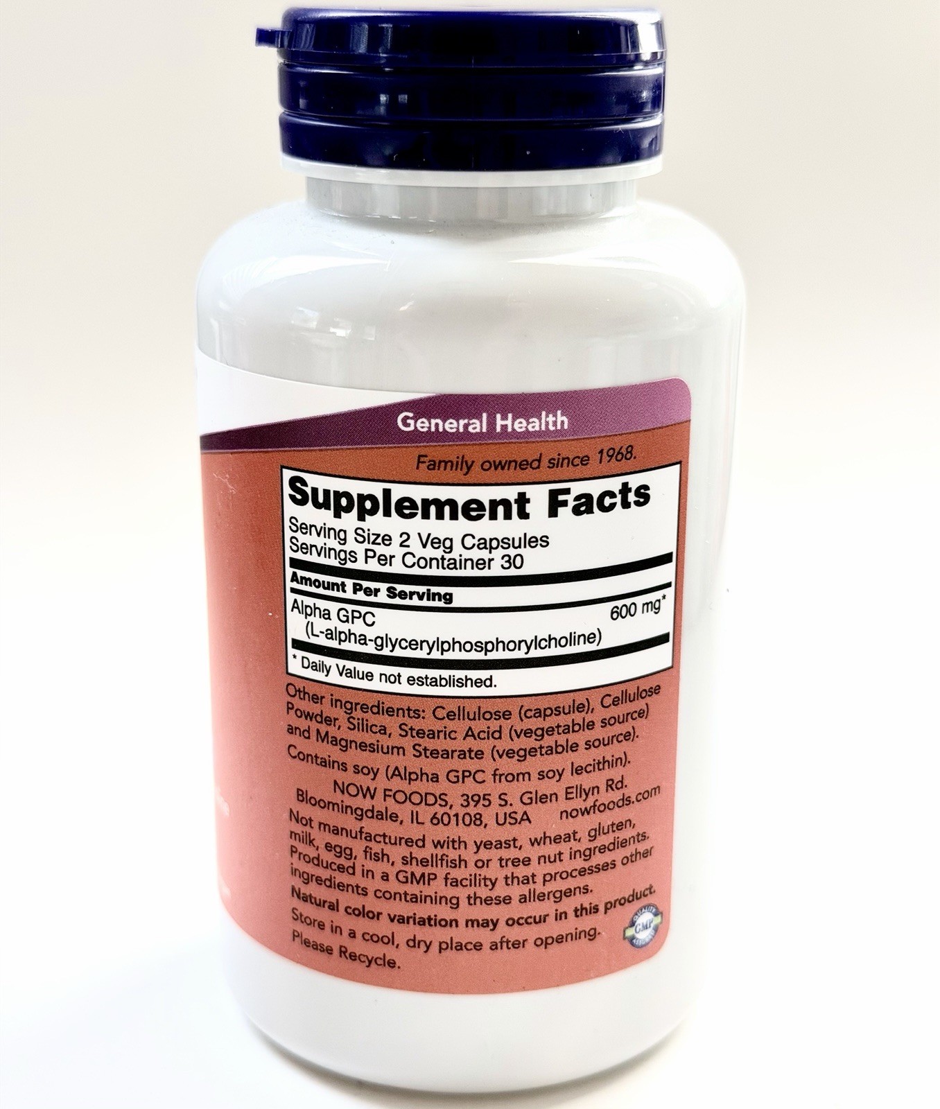 NOW Alpha GPC 300mg Cognitive Support Nootropic Veg Capsules 60 EXP 01/2029