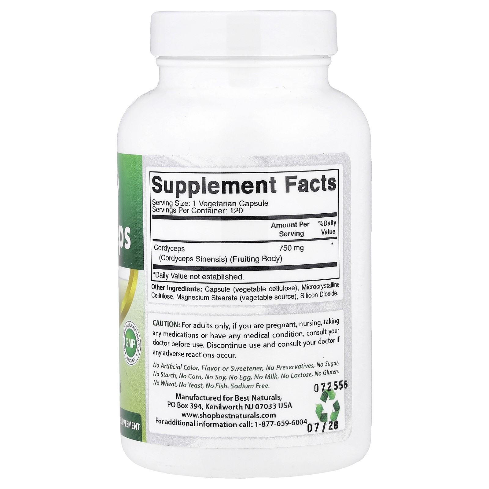 Cordyceps, 750 mg, 120 Vegetarian Capsules