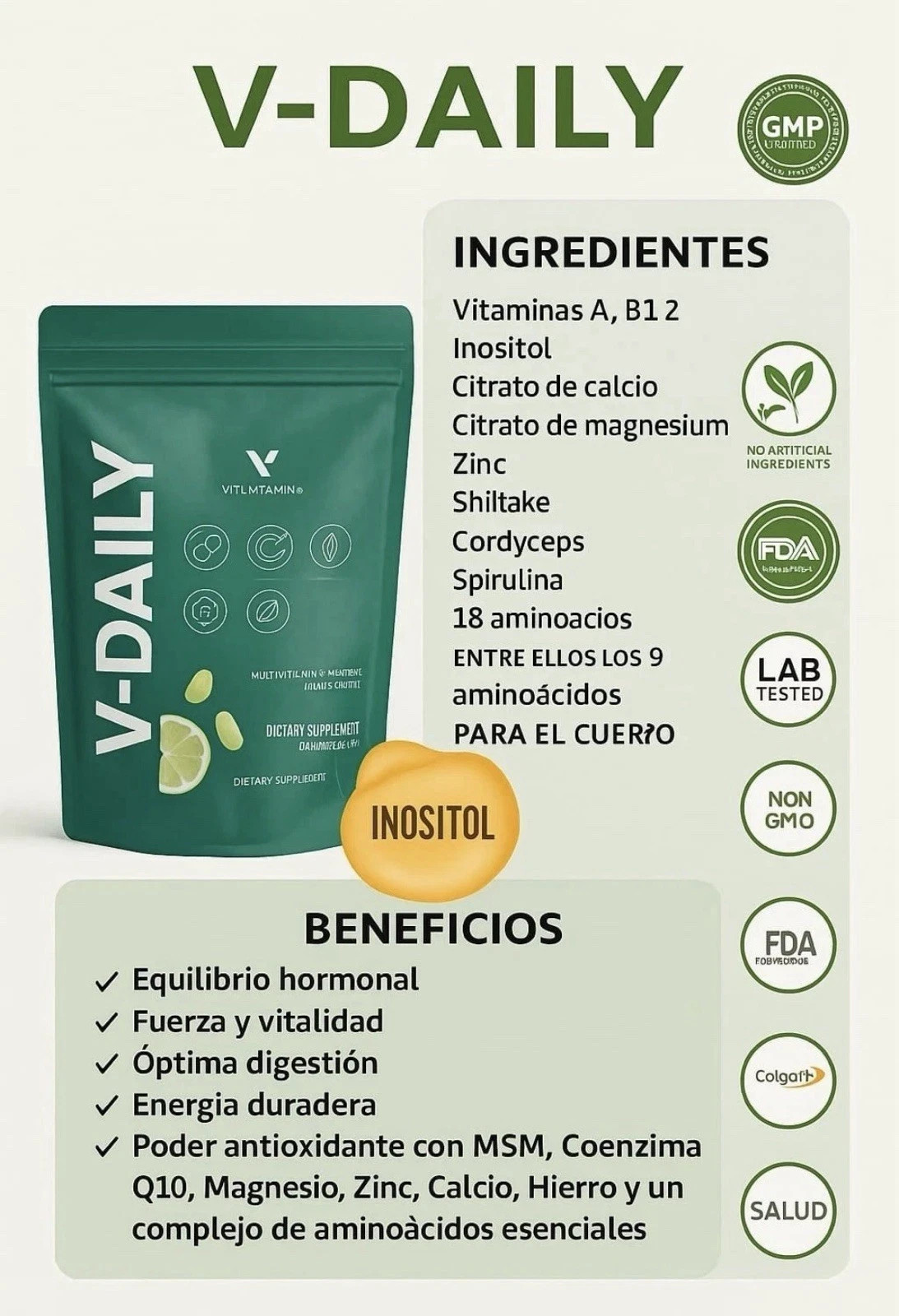 VitalHealth V Daily Lemon Multi-Vitamin Powder, 5.29oz Vital Health EXP: 5/27