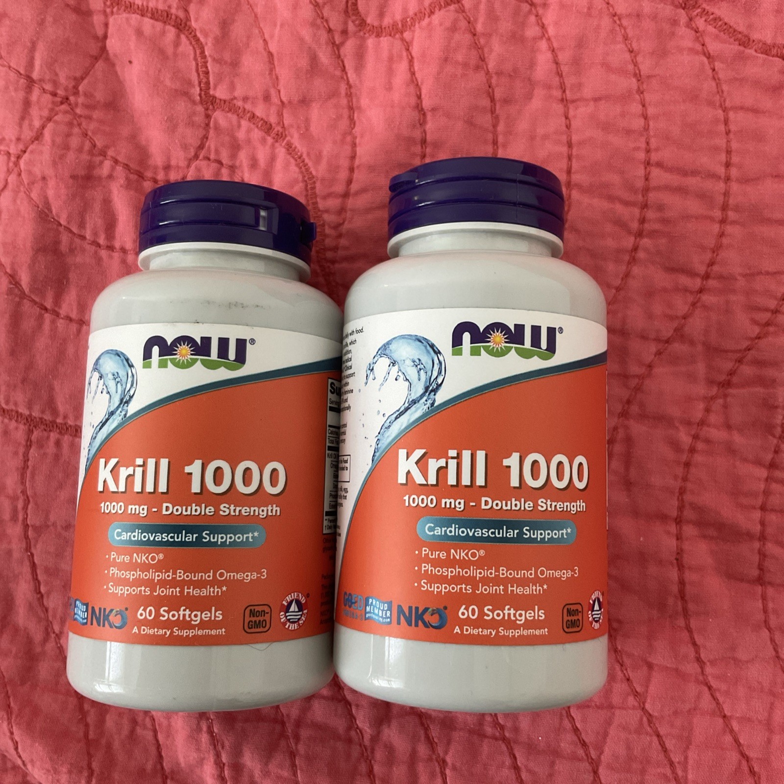 (2PACK) Now Foods Krill 1000-Cardio Support- 2x Strength 1000mg 120 02/29