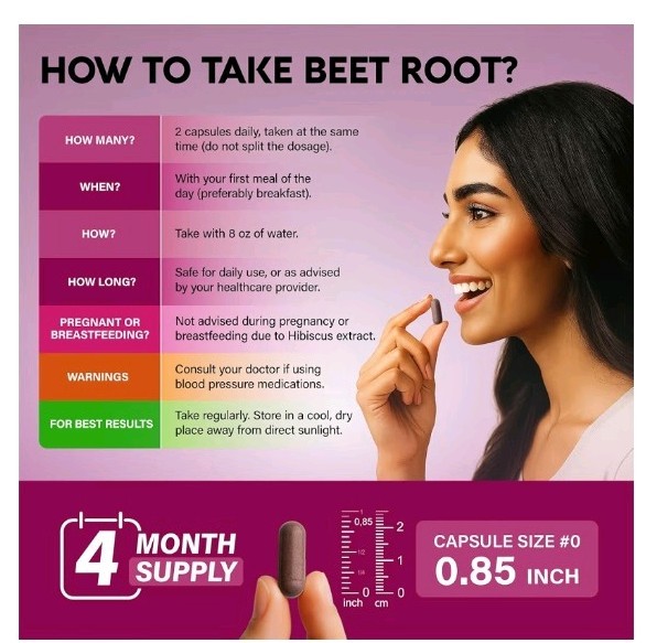 Nutra Harmony BEET ROOT 5-in-1 Complex 240 Capsules Non-GMO Vegan Heart Support