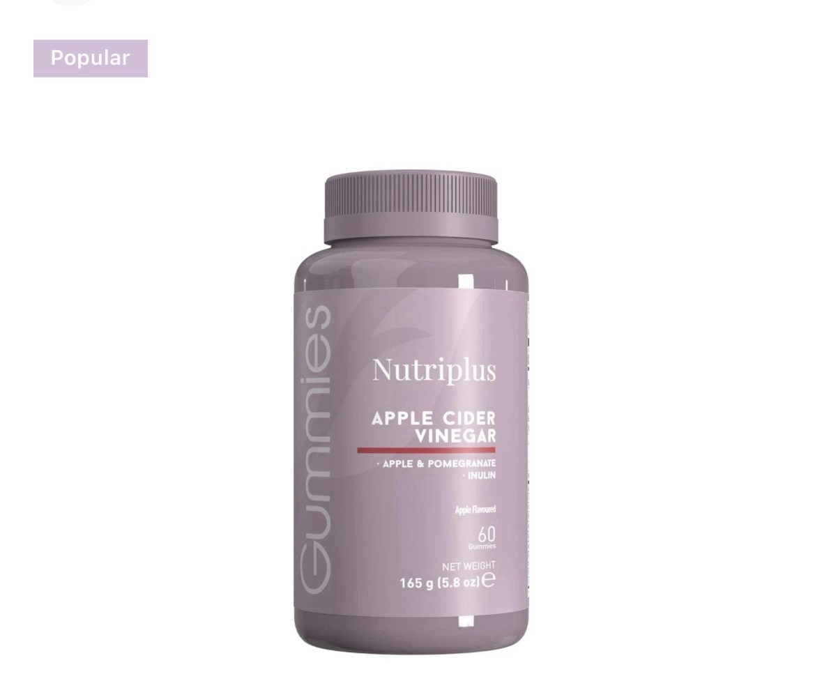 FARMASI NUTRIPLUS APPLE CIDER VINEGAR GUMMIES 60ct 165gr 5.8oz New!