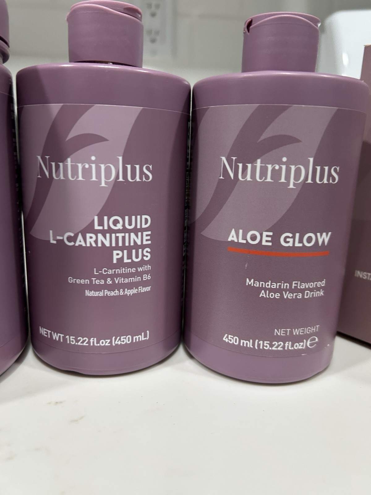 Nutriplus L-Carnitine Green Tea Aloe Vera Supplements 450mL Peach Apple