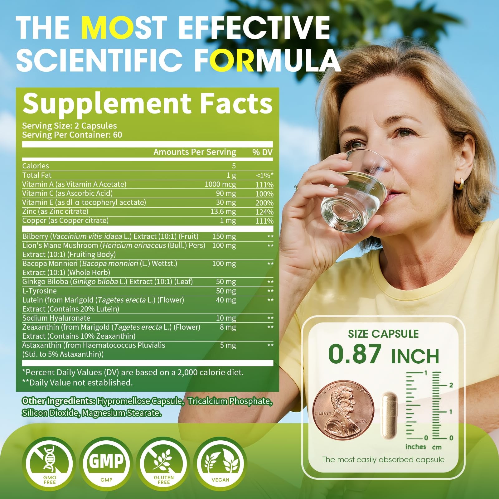 Alliwise Lutein Eye Vitamins 14 in 1 Supplement 120 Count (Pack of 1)