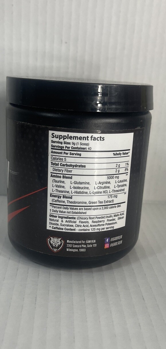 Marathon, Advanced Amino + Preworkout Formula, Raspberry Iced Tea 12.7oz (360 g)