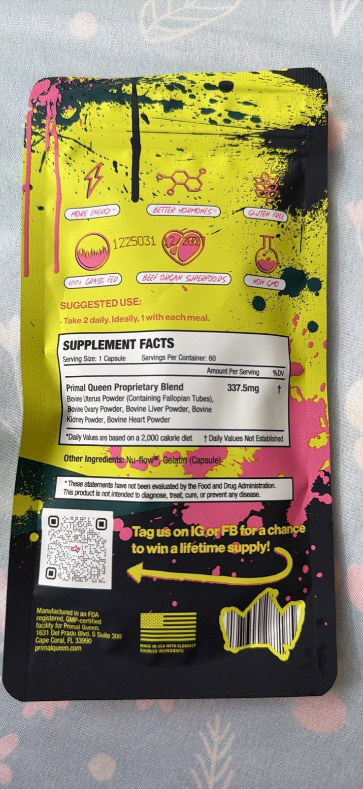 Primal Queen Beef Organ Supplements- 2 month supply