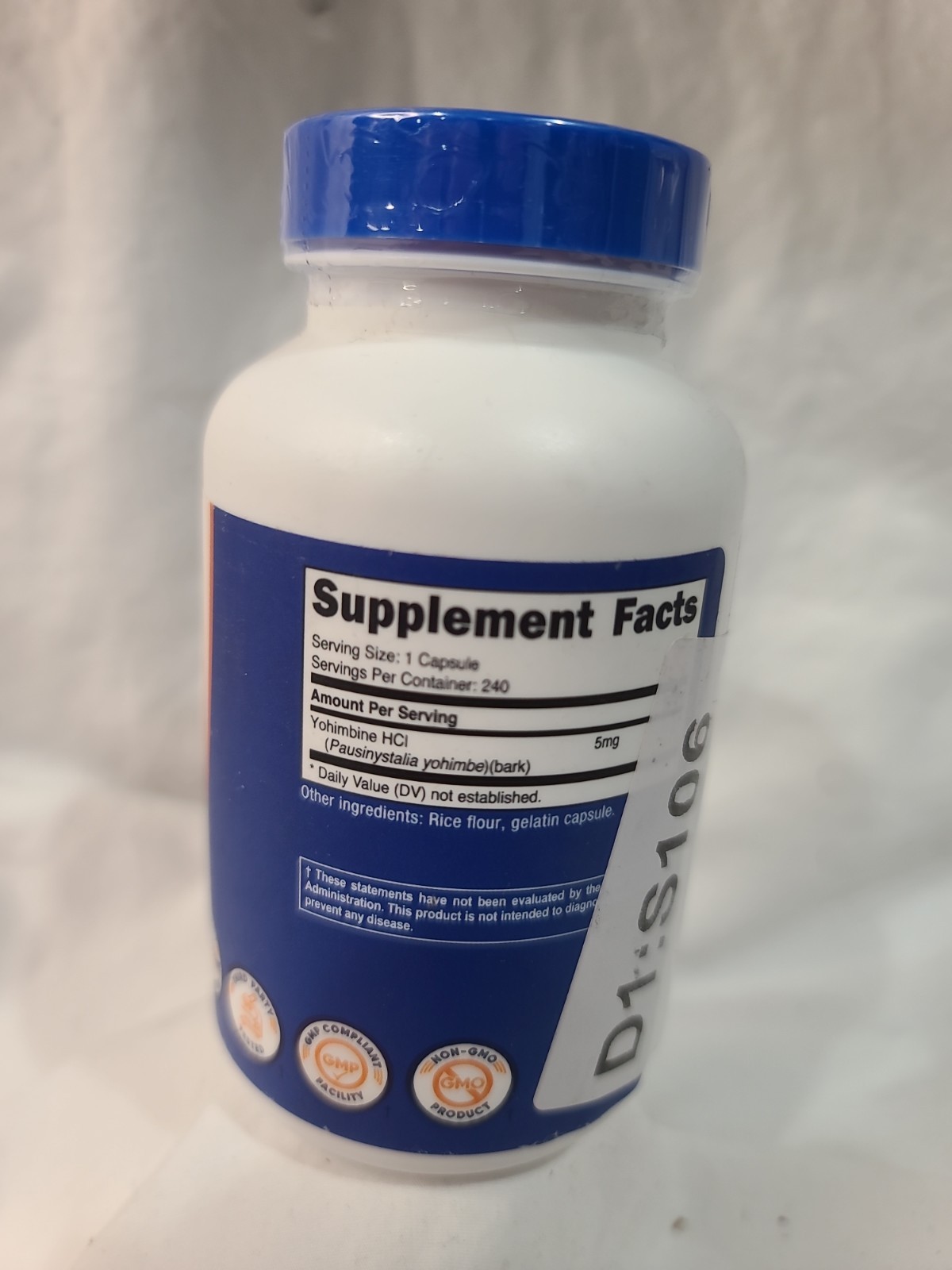 Nutricost Yohimbine HCl 5mg, 240 Capsules – Non-GMO, GF -EXP 07/2028