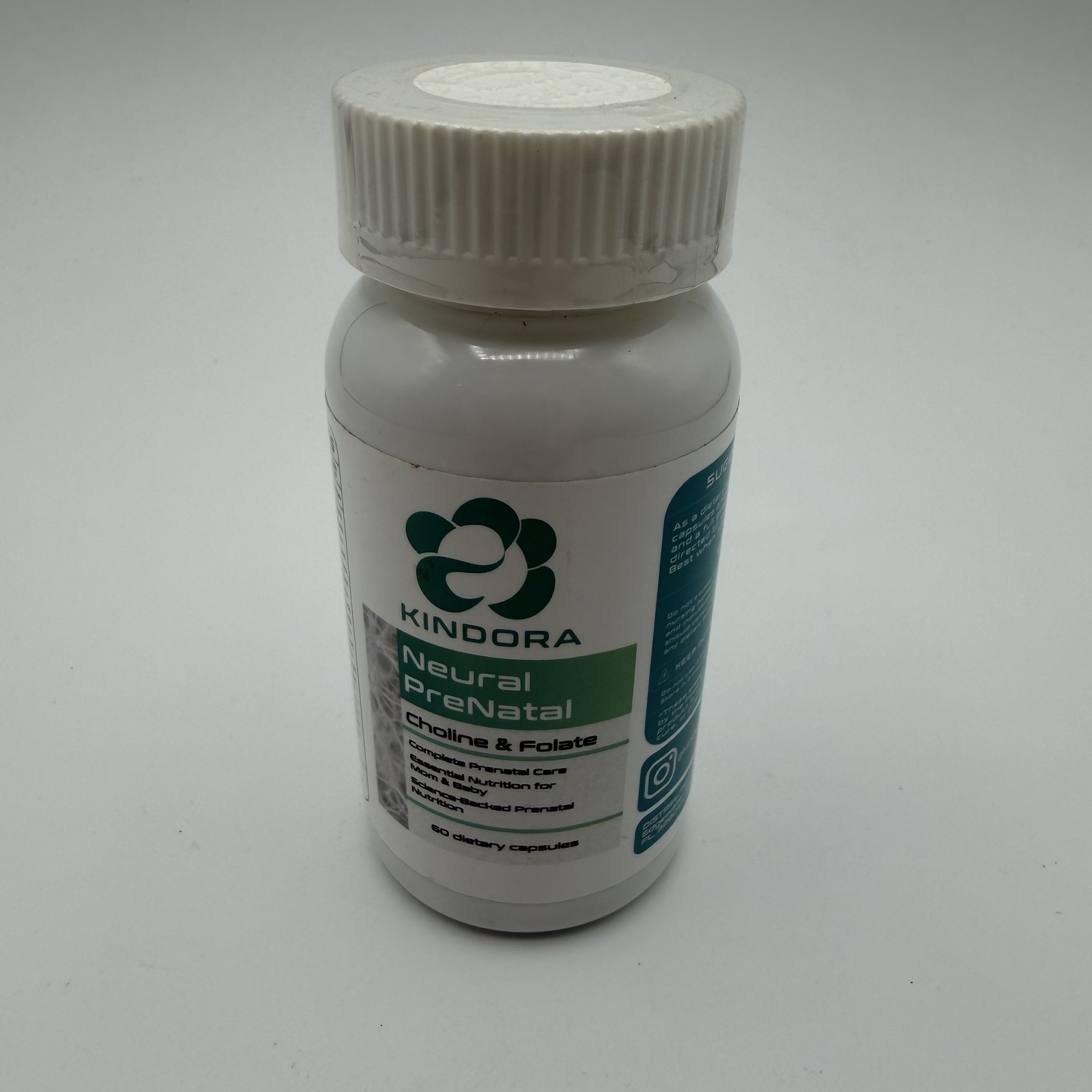 Kindora Neural PreNatal Choline & Folate 60 Capsules Essential Mom & Baby
