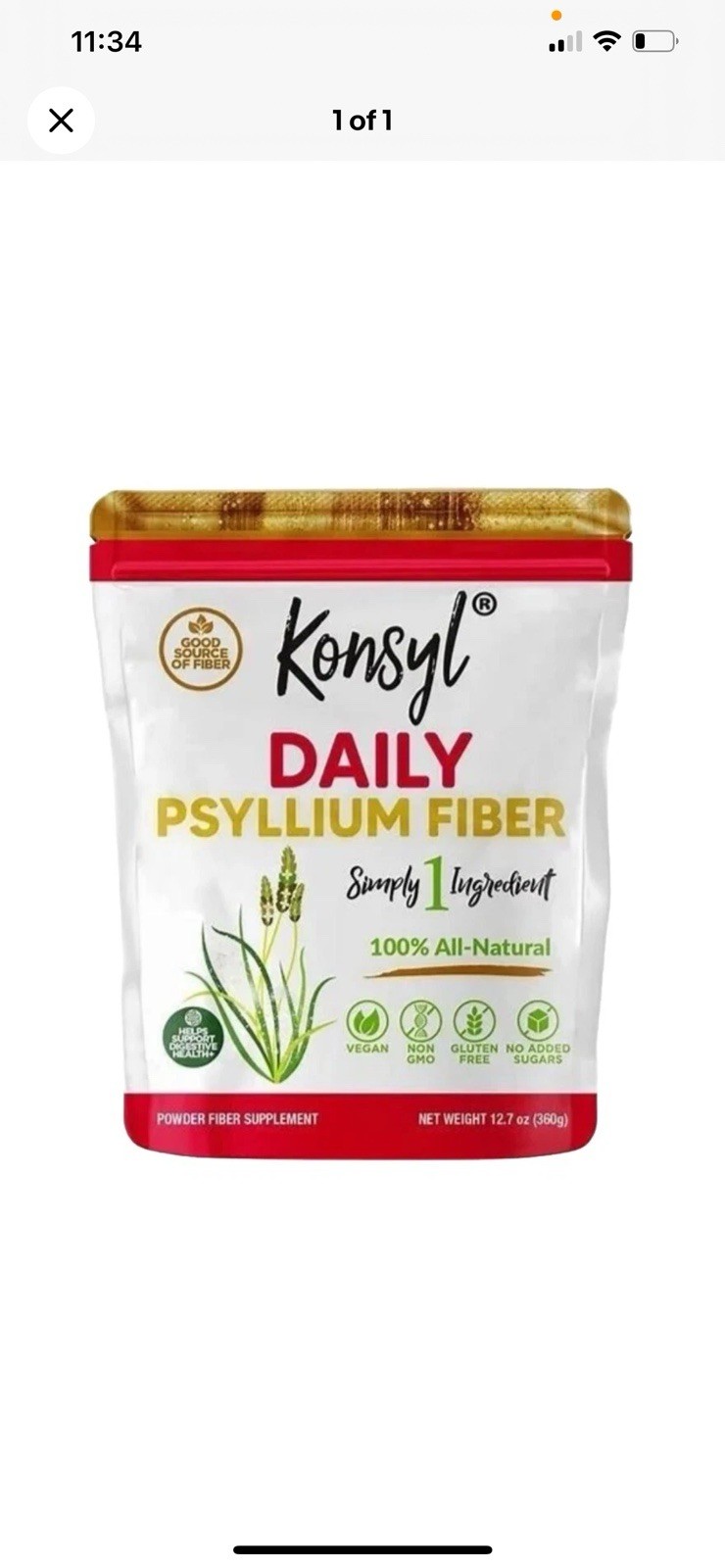 KONSYL: DAILY PSYLLLUM FIBER, + GUT HEALTH PREBIOTIC/PROBIOTIC FIBER, Exp:5/25