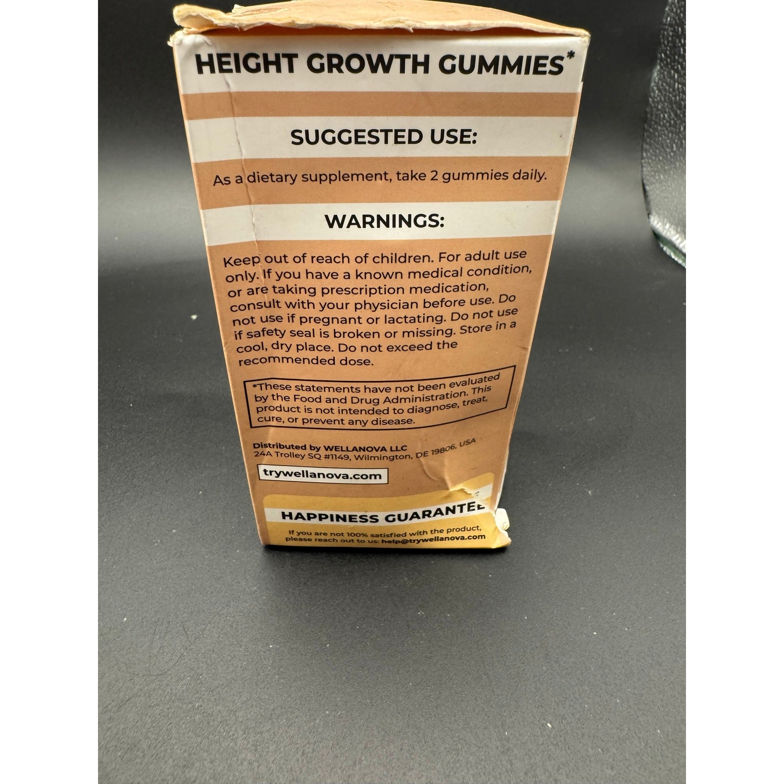 Wellanova Height Growth Gummies Supplement 60 Gummies Watermelon Flavor Exp 9/27