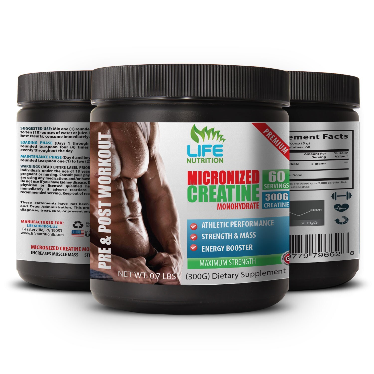 workout supplement MICRONIZED CREATINE 300G increase ATP levels 1 Can