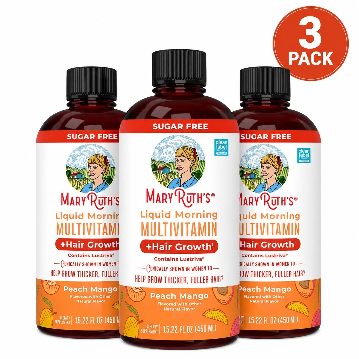 Liquid Multivitamin 3 Pack 450ML Each Biotin Vitamin Supplement
