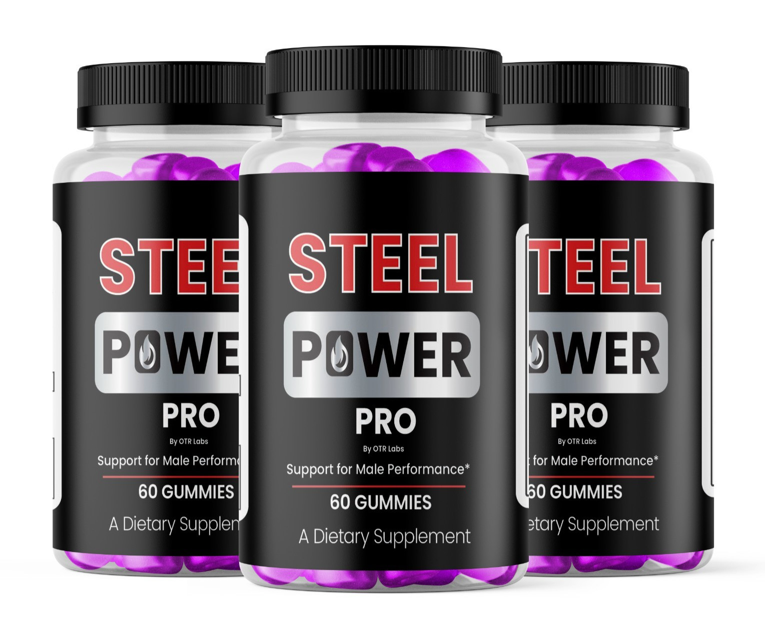 Steel Power Gummy for Men Performance 180 Gummies, SteelPower Supplement 3 Pack