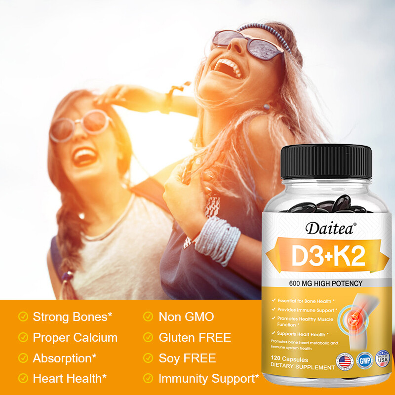 Vitamin K2 (MK7) + Vitamin D3 (5000 IU) 30 To 120 Capsules – Gluten Free