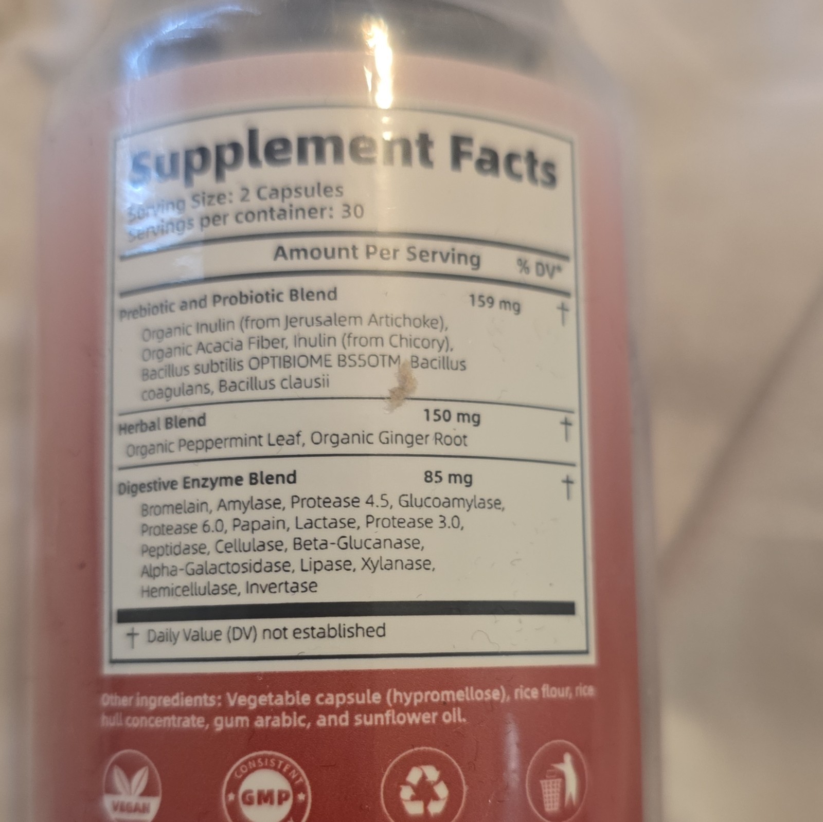 Digestive Enzymes + Probiotics Vegan Capsules 60 Ct, 16 Enzymes, 2B CFUs