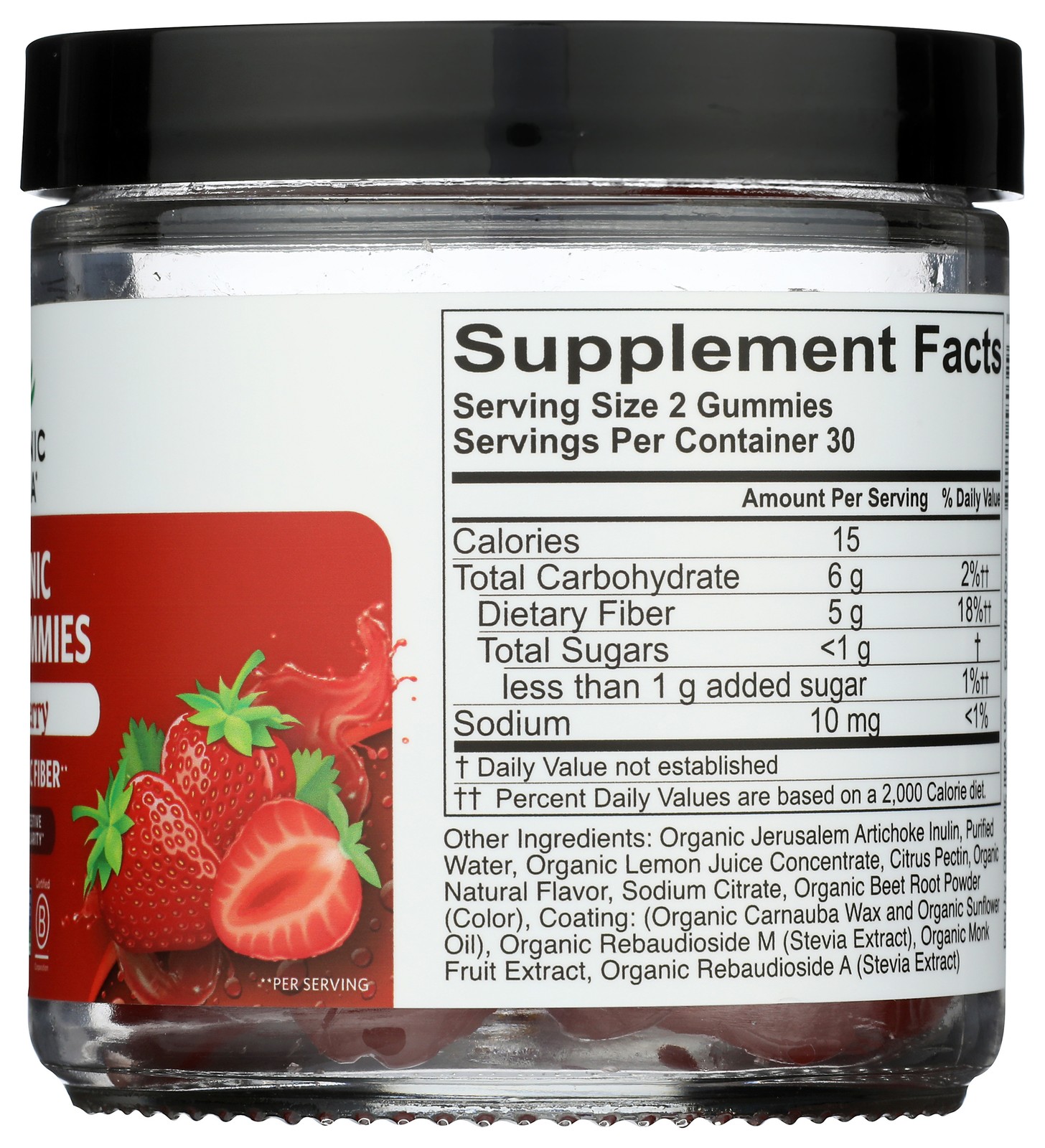 Organic India Strawberry Fiber Gummies 60 Supplement 1 Gram 1 Pack