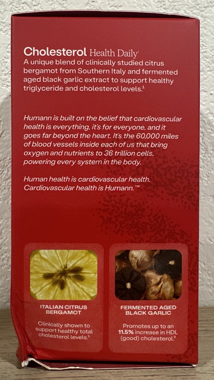 humann Cholesterol Support 60 Capsules 500mg Plant-Based Non-GMO Exp – 01/2028