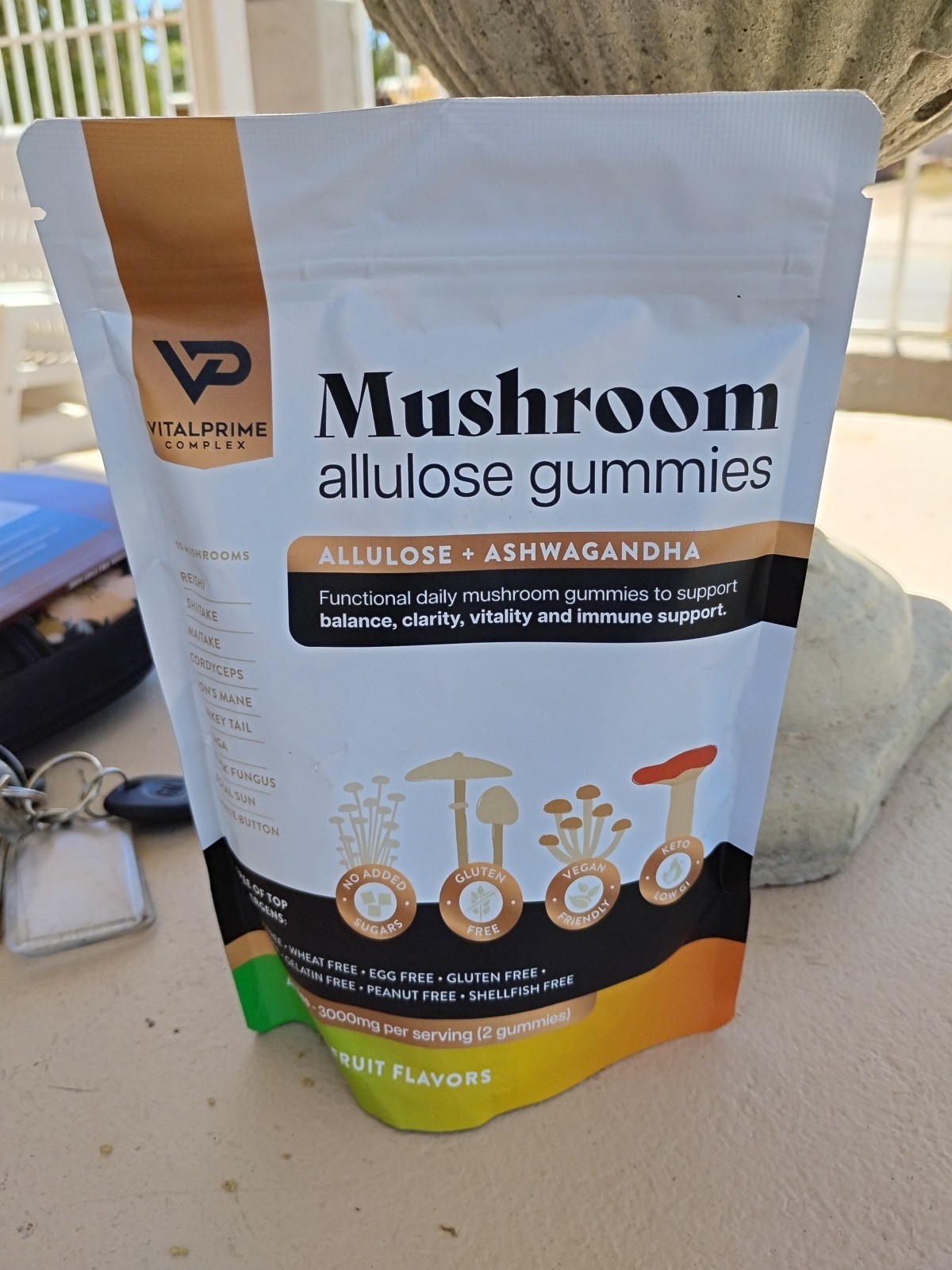 Vital Prime Ashwagandha & Mushroom Gummies Allulose Sweetener 80ct EXP 08/2026