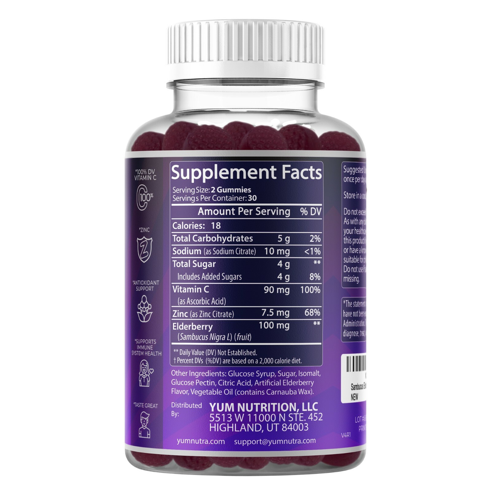 Sambucus Black Elderberry Daily Immune Support Gummies with Vitamin C & Zinc
