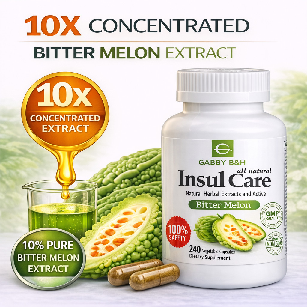 Insul Care Bitter Melon 500mg 240 Capsules Blood Sugar Support 10X Concentrated