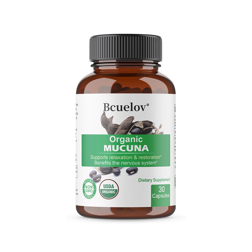 Organic Mucuna 250mg Support Relaxation Emotional Balance 30/60/120 Capsules