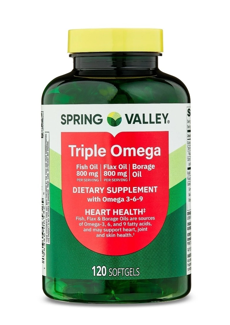Spring Valley Fish Flax & Borage Oil Dietary Supplement Softgels 120 Ct