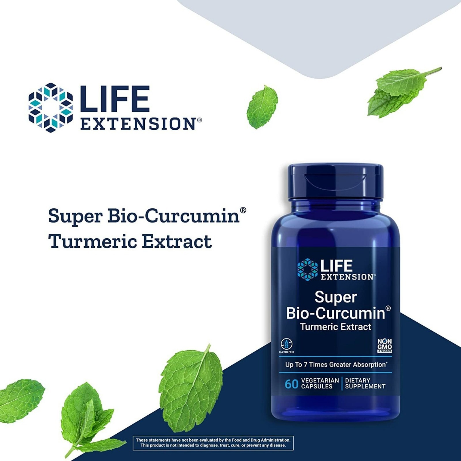 Life Extension Super Bio Curcumin Turmeric Extract 400mg 60 Vegetarian Capsules