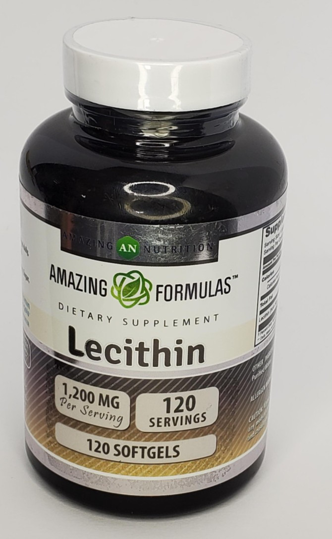 Amazing Formulas Lecithin 1200mg 120 gels Supplement Soybean Oil exp 1/27