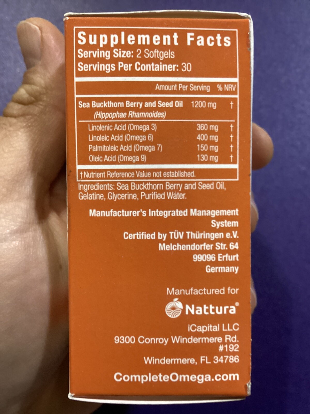 LOT OF 3 Nattura COMPLETE OMEGA 3-6-7-9 * Highest Quality