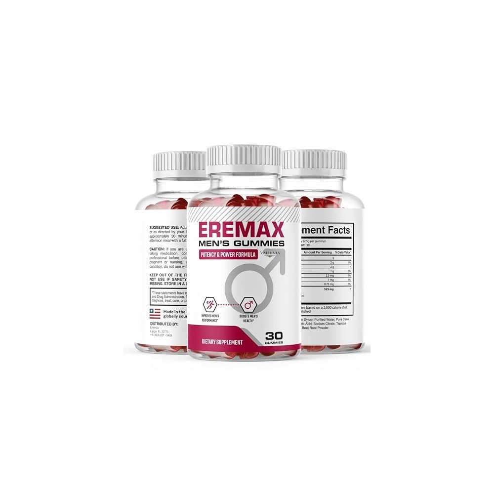 Valdivia Eremax 30 Gummies Dietary Supplement Made in USA