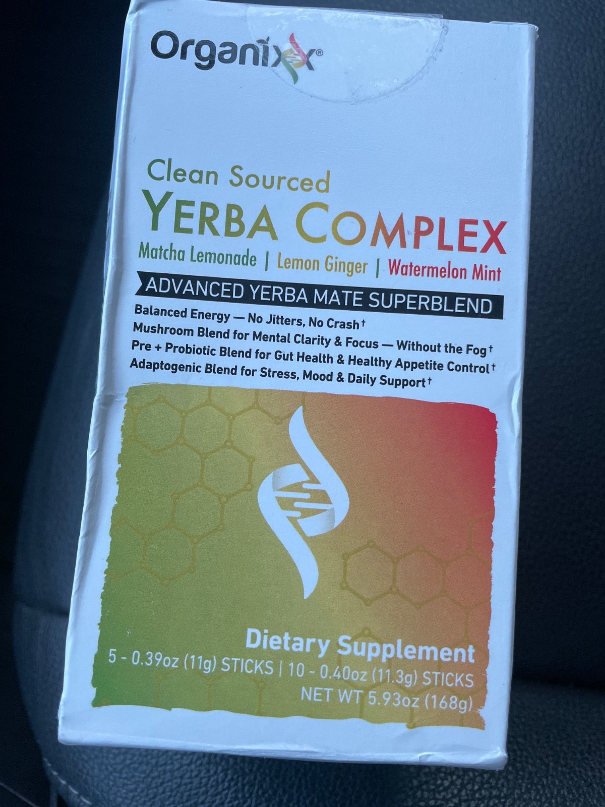 Organixx Yerba Complex Energy Mushroom Probiotic Drink Mix Powder, 15 Sticks