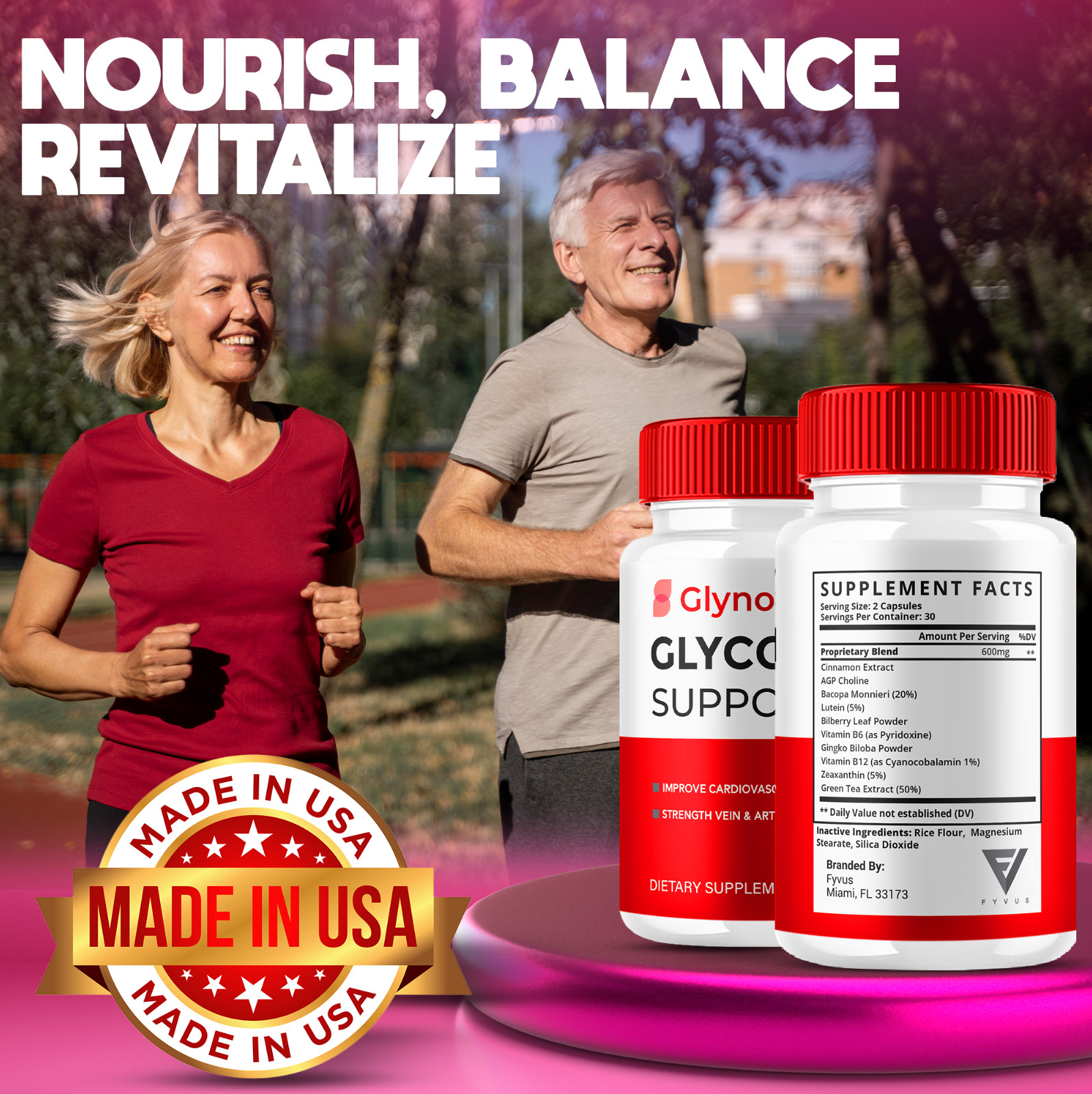 (5 Pack) Glynovax Blood Sugar Support Reviews, Glyno Vax Pills (300 Capsules)