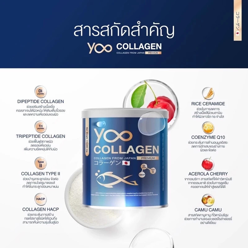 YOO COLLAGEN Tri-peptide Q10 Pure Supplement Bone Hair Strength Joints