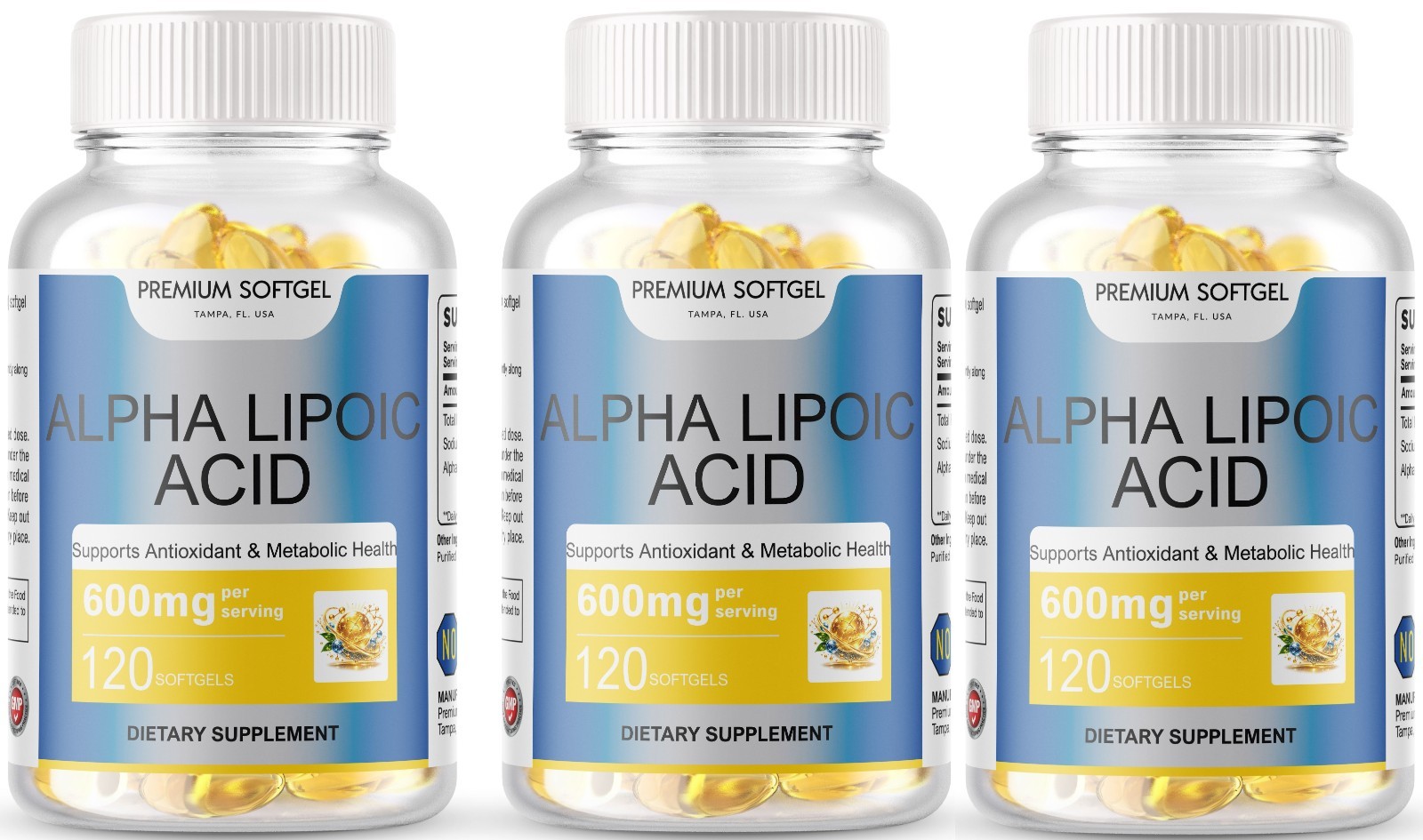 360 Softgels Alpha Lipoic Acid 600mg Per Serving 360 Servings