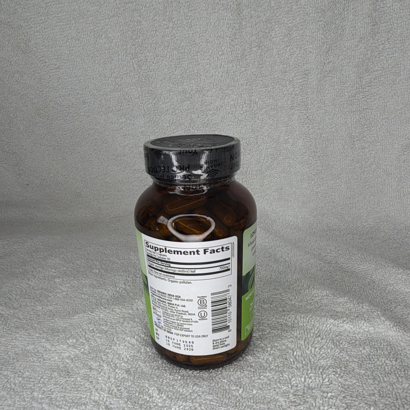 Organic India Moringa 700mg Capsules 90ct USDA Organic Vegan Gluten Free