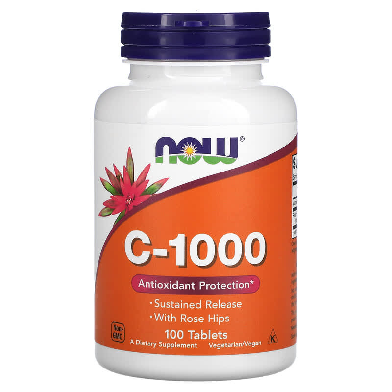 2 Pack ~ NOW FOODS Vitamin C-1000 Sustained Release 100 Tablets ~ Exp 9/27
