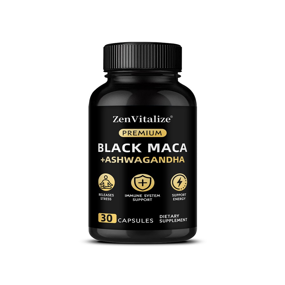 Black Maca Root Capsules, Natural Energy & Stress Support Supplement 30~120 Caps
