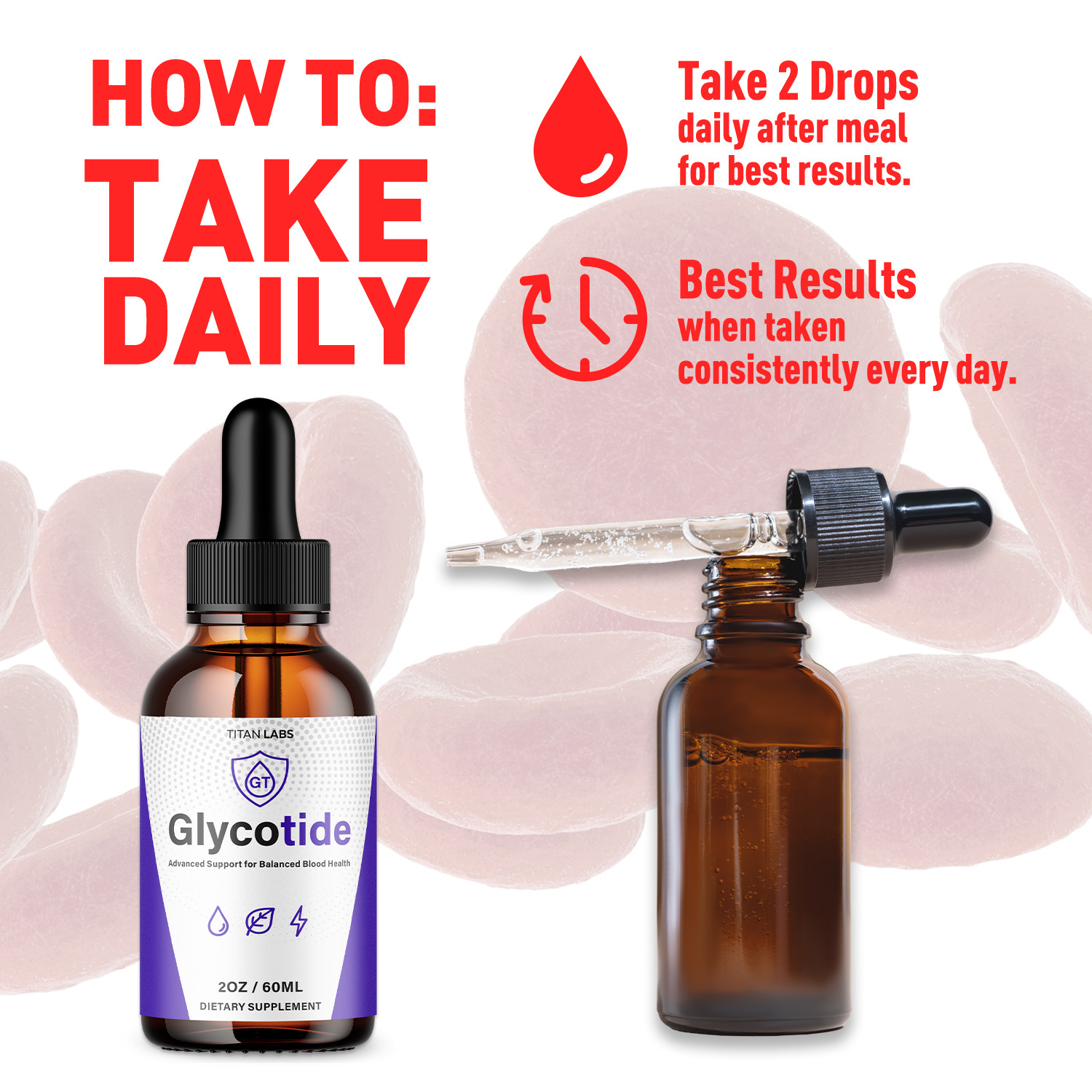 (5 Pack) Glycotide Drops Advanced Blood Support Supplement Glyco Tide 150 Serves