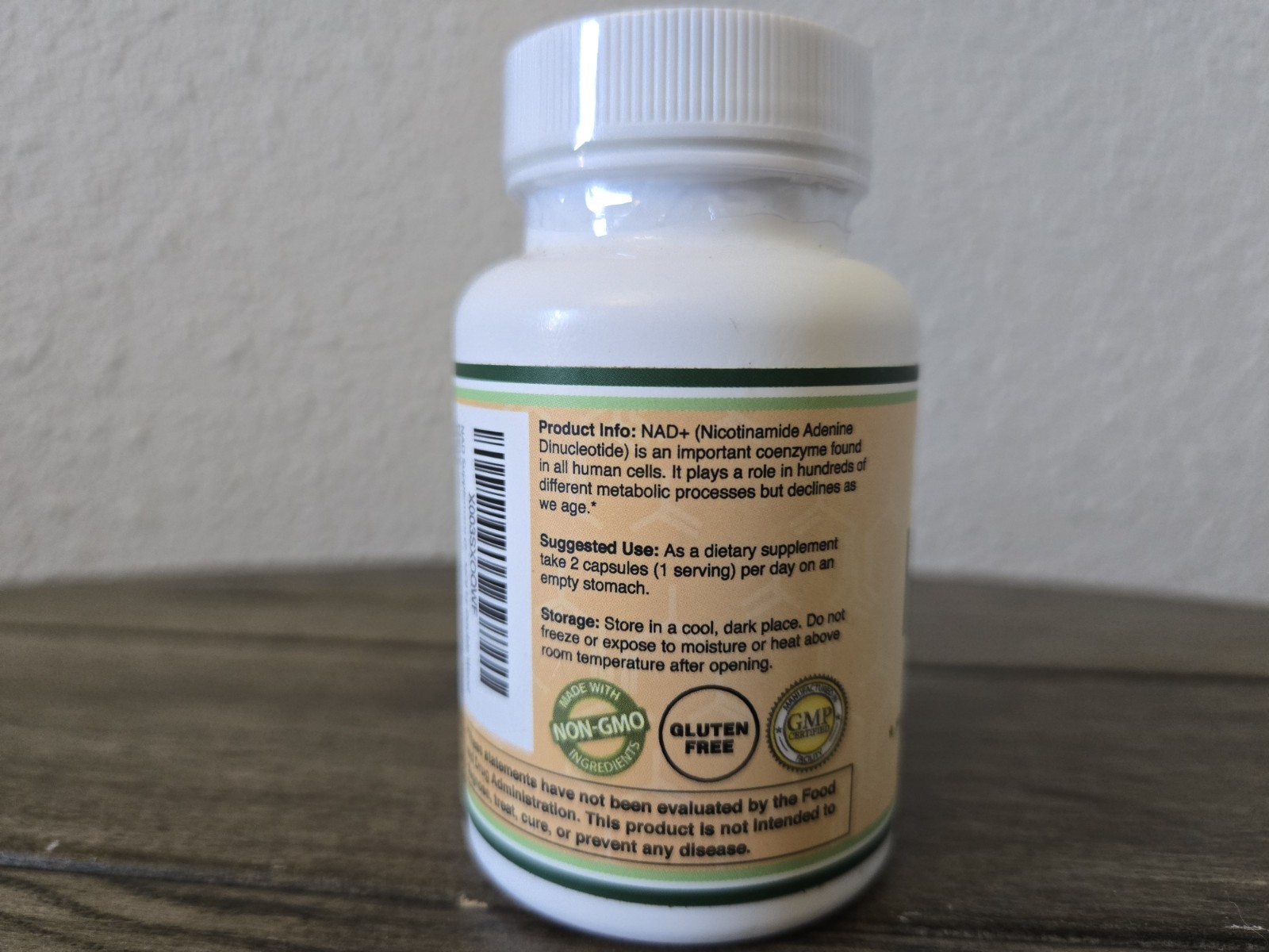 Double Wood Supplements NAD+ 500 mg 60 Capsules Non-GMO Gluten-Free Supplement