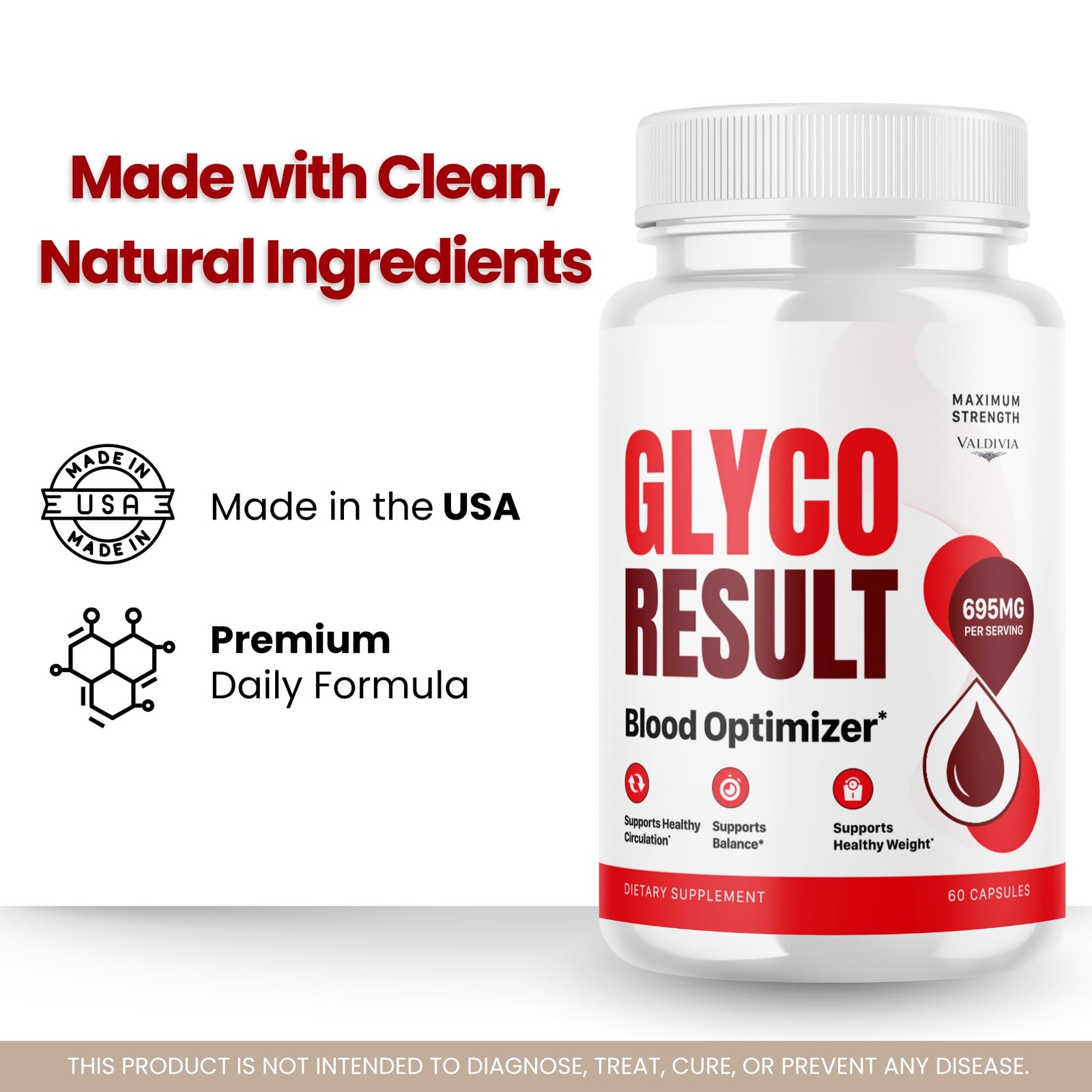 Valdivia (5 Pack) GlycoResult Capsules 300 Capsules 5 Pack Blood Made in USA