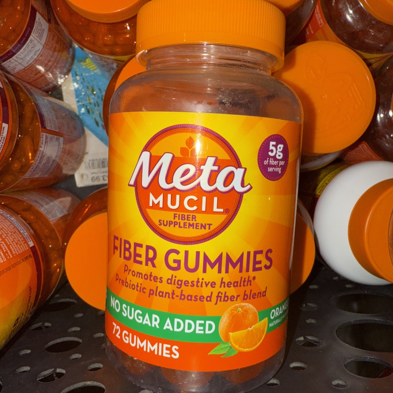Metamucil Fiber Sugar-Free Orange Gummies Supplement -72 Ct Exp 1/27+