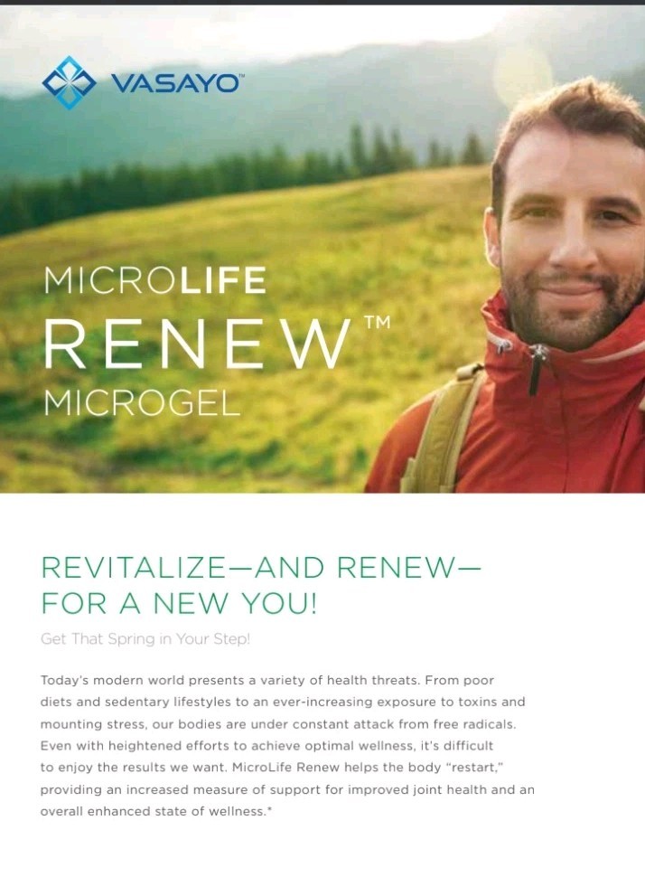 NEW! Microlife Renew Microgel by Vasayo Advanced Inflammatory Support 2fl oz