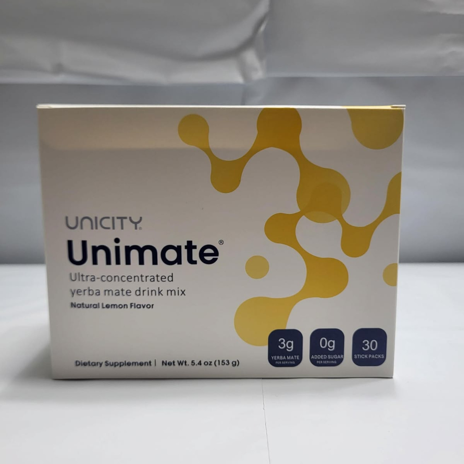 Unicity Unimate Lemon Drink Mix Pack of 2 | Yerba Mate Energy 60 Sticks