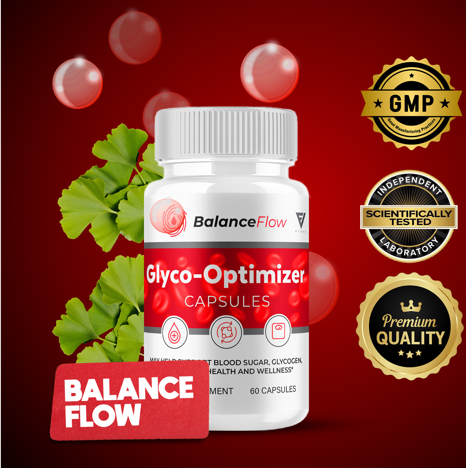 (3 Pack) Balance Flow Glyco Optimizer Supplement BalanceFlow (180 Capsules)