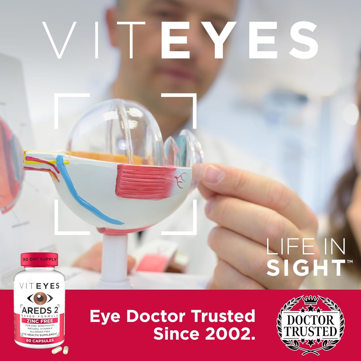 Viteyes AREDS 2 Zinc Free Macular Support, Natural 60 Count (Pack of 1)