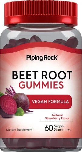 Piping Rock Nitric Oxide Max Beet Root With Nitrates 60 Gummies EXP 01/2026