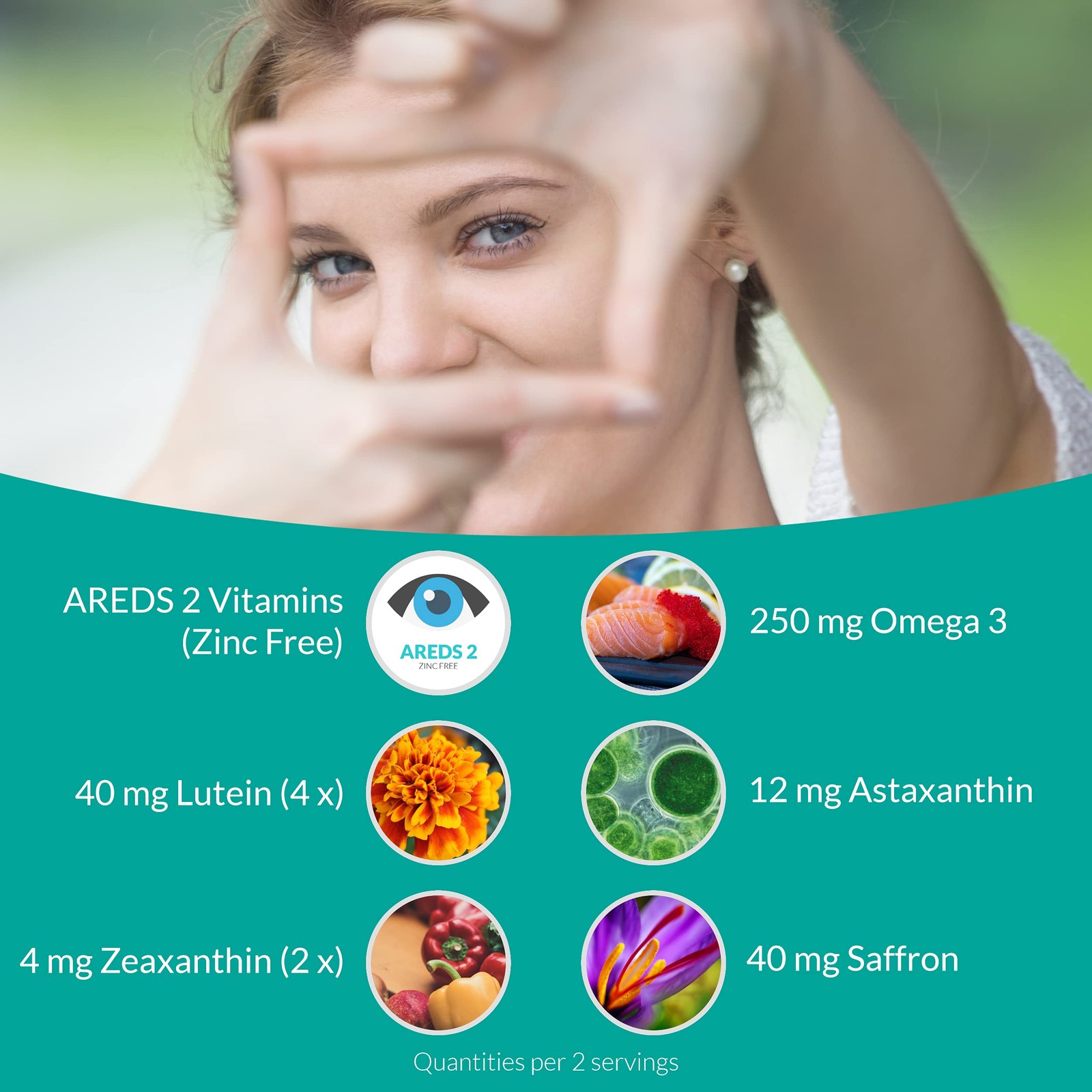 UpNourish AREDS 2 Eye Vitamins for Seniors – Lutein 60 Count (Pack of 1)
