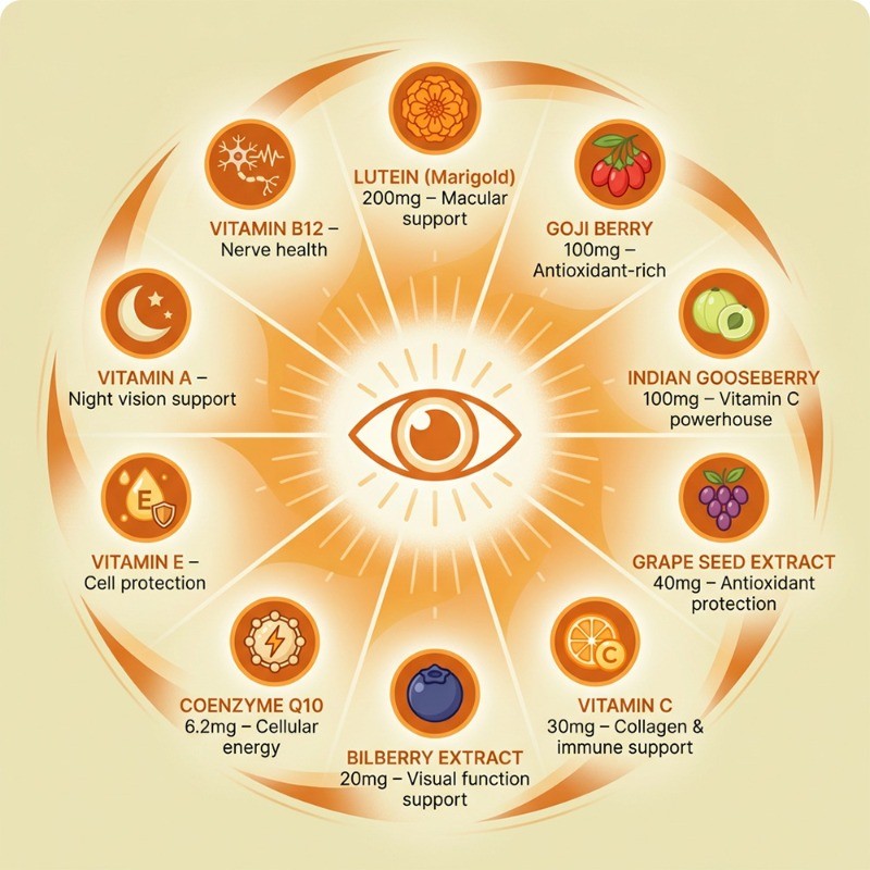 Multi-Berry Lutein Eye Vitamin, Antioxidant for Macular & Vision Care 30~120Caps