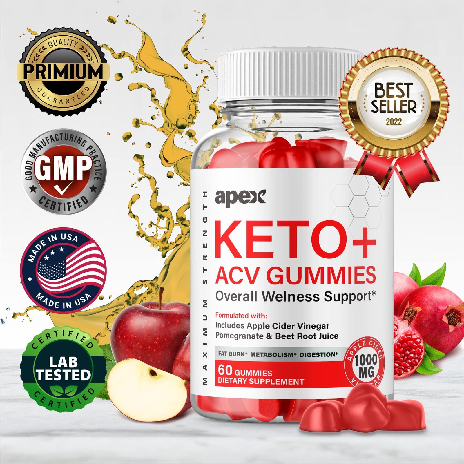 Apex Gummies General Wellness Supplement – 300 Gummies (5 Pack)