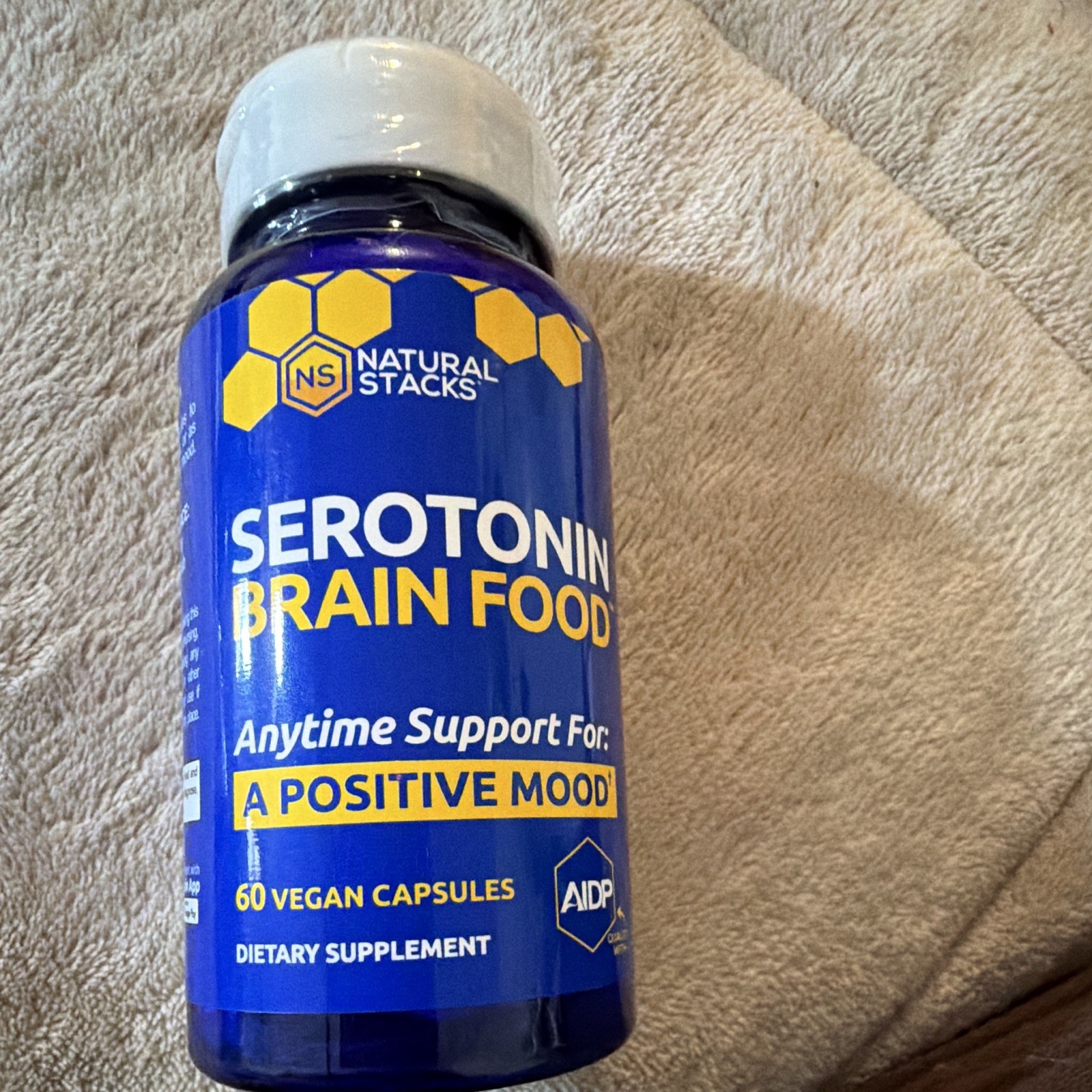 Natural Stacks Serotonin Brain Food Mood Support 60 Vegan Capsules Exp 12/2028